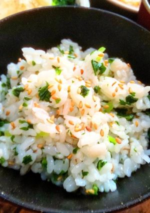 秋かぶ使い切りレシピ、かぶの葉混ぜご飯-レシピのメイン写真