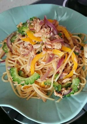 ツナとゴーヤーの和風パスタ-レシピのメイン写真