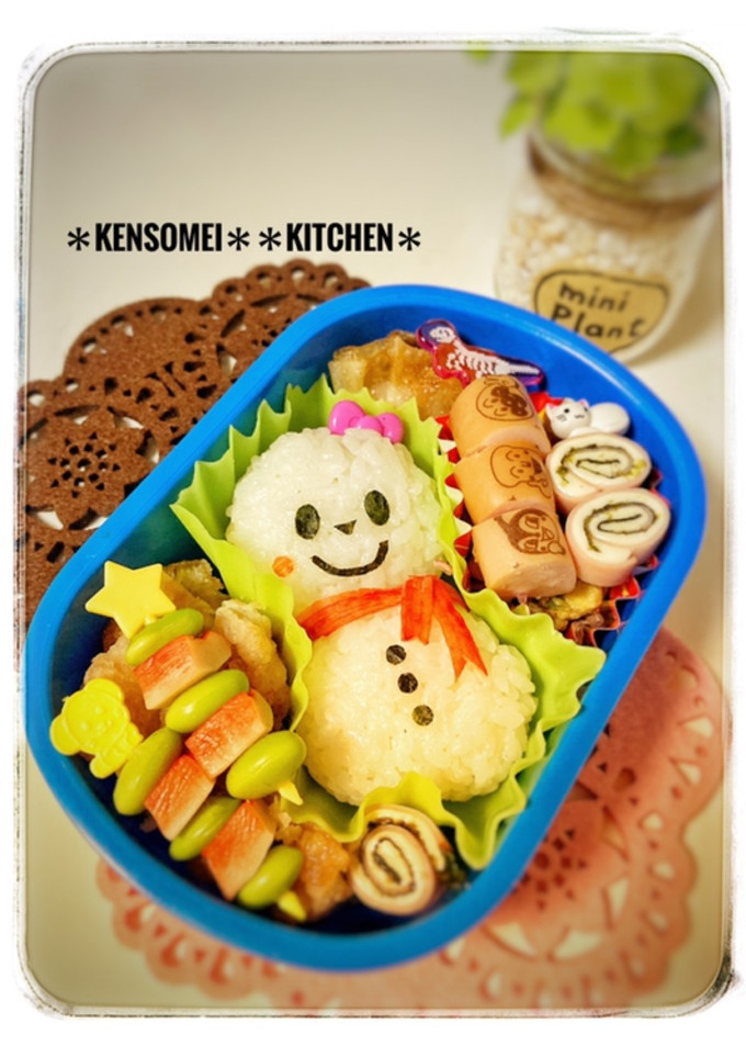 まん丸雪だるまのお弁当☆幼稚園　3歳-レシピのメイン写真