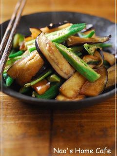 茄子とオクラの生姜ポン酢炒め-レシピのメイン写真
