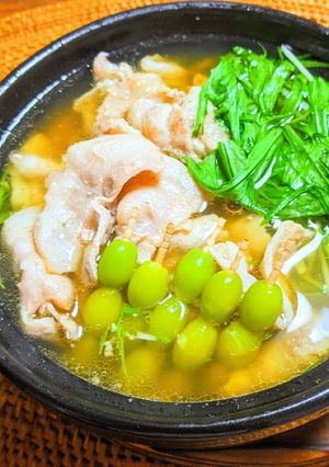 たっぷり銀杏の水菜と豚肉のハリハリ鍋と〆-レシピのメイン写真