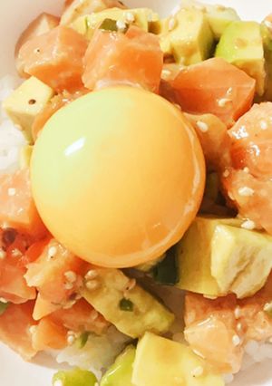ピリ辛！サーモンポキ丼！-レシピのメイン写真