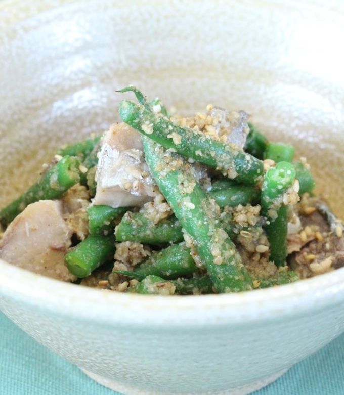 さば缶とインゲンのごまあえ-レシピのメイン写真