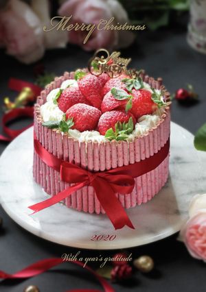 つぶつぶ苺ポッキーのXmasケーキ-レシピのメイン写真