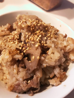 我が家の牛ごぼう炊き込みご飯♪-レシピのメイン写真
