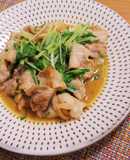 3分で完成♪豚肉と水菜のオイマヨ炒め