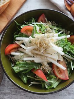 ながいもと水菜のじゃこサラダ-レシピのメイン写真