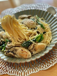 牡蠣とほうれん草のクリームパスタ-レシピのメイン写真