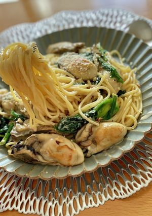 牡蠣とほうれん草のクリームパスタ-レシピのメイン写真