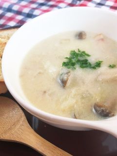 キノコの米粉豆乳スープ-レシピのメイン写真