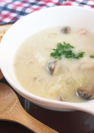 キノコの米粉豆乳スープ-レシピのメイン写真