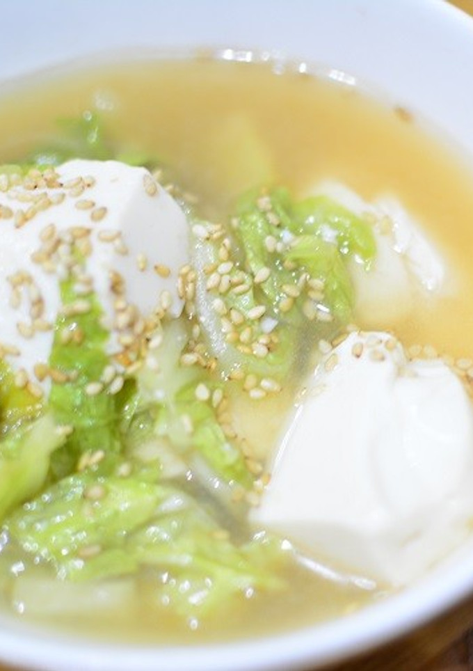 簡単♬白菜とくずし豆腐のごま味噌スープ★-レシピのメイン写真