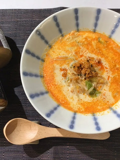 ラー油鮭ンの坦々豆乳スープ-レシピのメイン写真