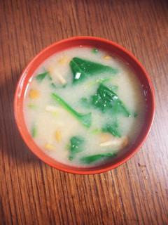 簡単☆なめことほうれん草の味噌汁-レシピのメイン写真