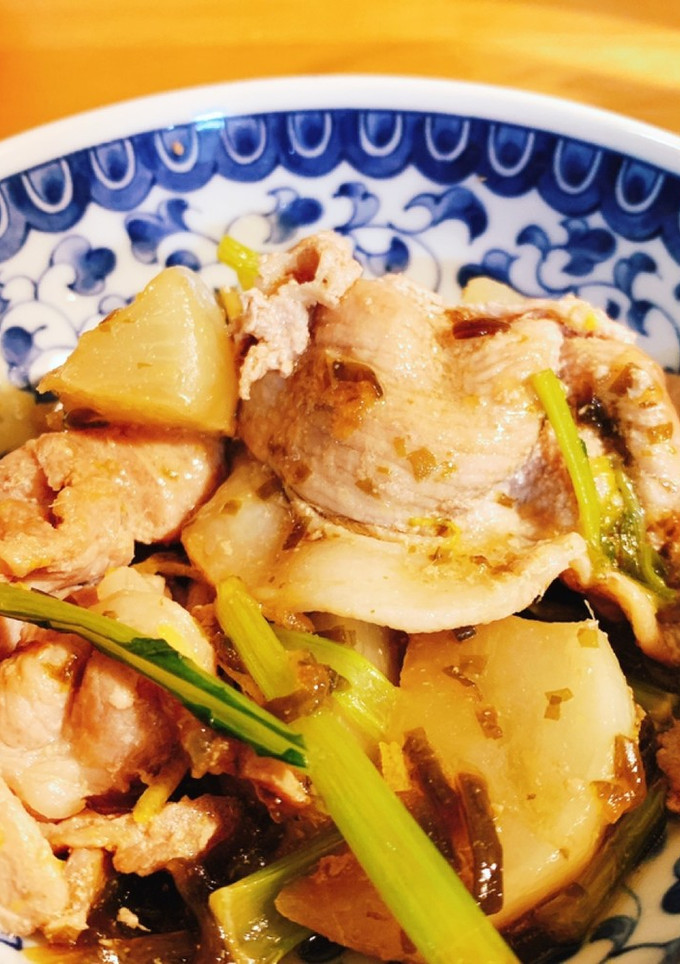 かぶと豚肉のゆず昆布炒め-レシピのメイン写真