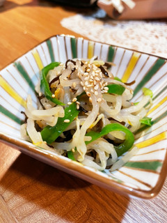 塩昆布のもやしとピーマンのナムル♬♪*-レシピのメイン写真