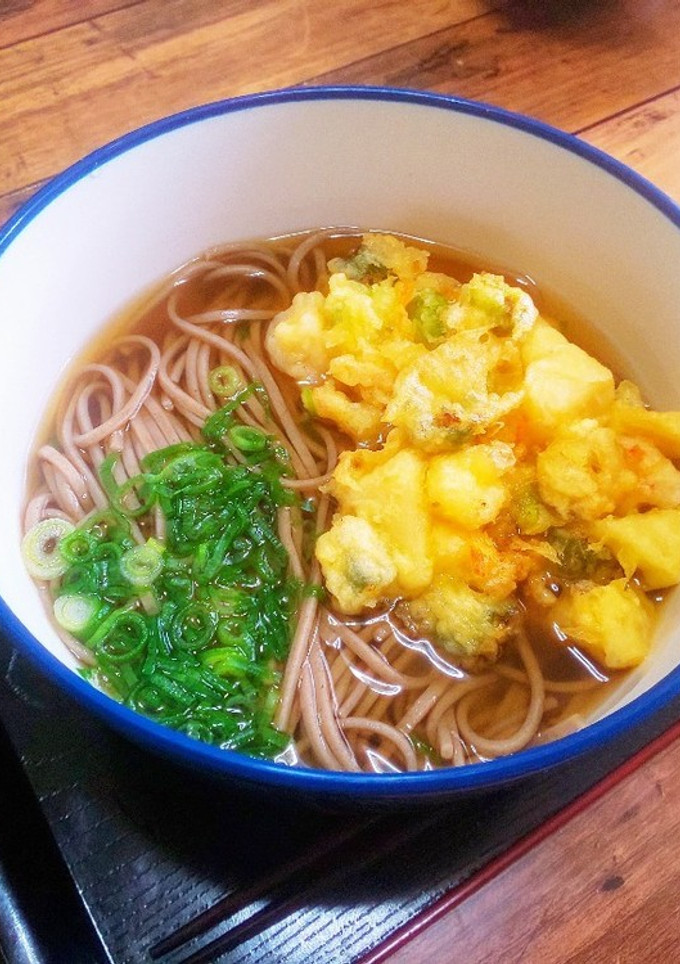 簡単お出汁と乾麺そばでかき揚げてんそば-レシピのメイン写真