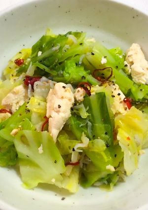 簡単ヘルシー☆豆腐キャベツペペロンチーノ-レシピのメイン写真