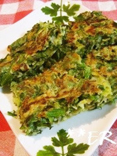 春菊とじゃことチーズのチヂミ~♪♪-レシピのメイン写真