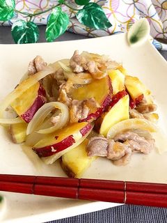 豚肉と薩摩芋のおろし大根ゆず仕立て和え-レシピのメイン写真