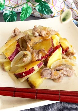 豚肉と薩摩芋のおろし大根ゆず仕立て和え-レシピのメイン写真