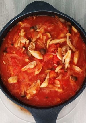 フライパン一つで簡単！チキンのトマト煮-レシピのメイン写真
