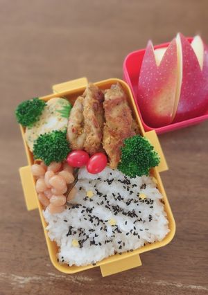 鶏胸肉のカレーパン粉焼き弁当♪-レシピのメイン写真