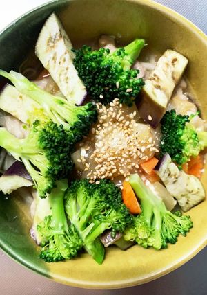 豆腐びっくりドンキー風豚こま乗せドーム蒸-レシピのメイン写真