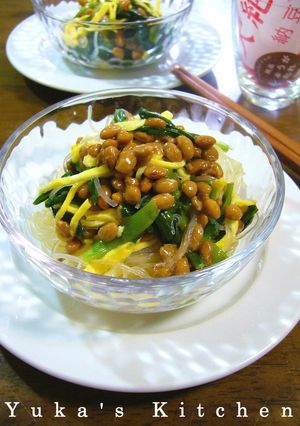 大絶賛納豆のニラ卵春雨サラダ-レシピのメイン写真