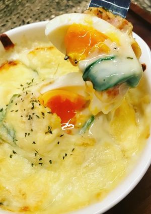 半熟卵　グラタン-レシピのメイン写真