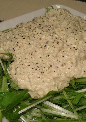 豆腐ディップのせ♪水菜のサラダ-レシピのメイン写真