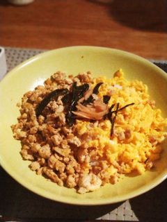 肉不使用!豆腐と卵の二色そぼろ丼-レシピのメイン写真