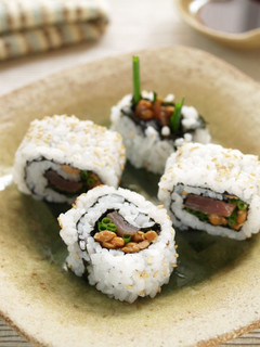 鰹としょうがたれ納豆の海苔巻き-レシピのメイン写真