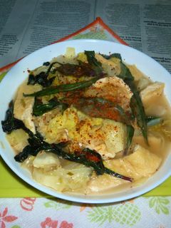京揚げと白菜の炊いたん+金時草-レシピのメイン写真