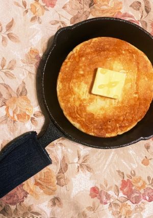 小さめスキレットでふわふわパンケーキ-レシピのメイン写真
