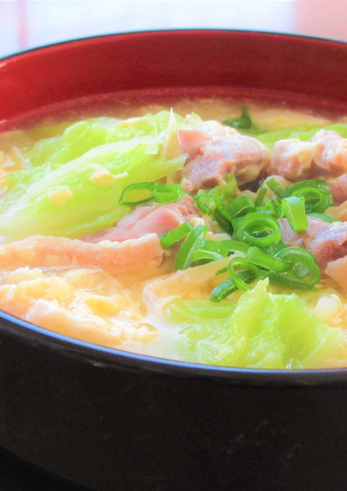 かしわと白菜の卵とじうどん-レシピのメイン写真
