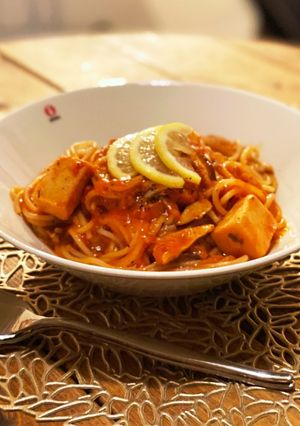 【北海道干し椎茸高野豆腐トマトパスタ】-レシピのメイン写真