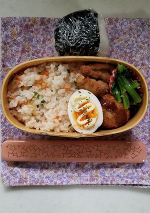 鮭チャーハン弁当-レシピのメイン写真
