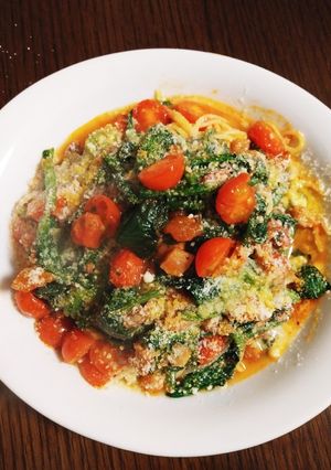 絶品☆ほうれん草のトマトソースパスタ-レシピのメイン写真