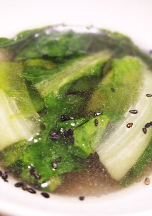 ごま油香る！ロメインレタスの中華風スープ-レシピのメイン写真