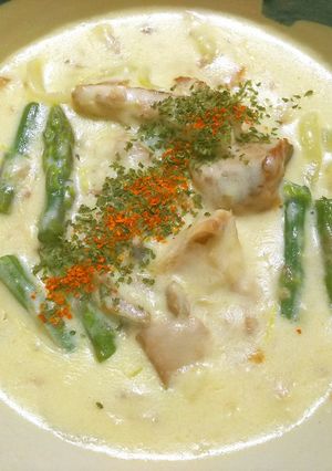 ホッケ塩焼きでクリームスープ◎簡単です-レシピのメイン写真