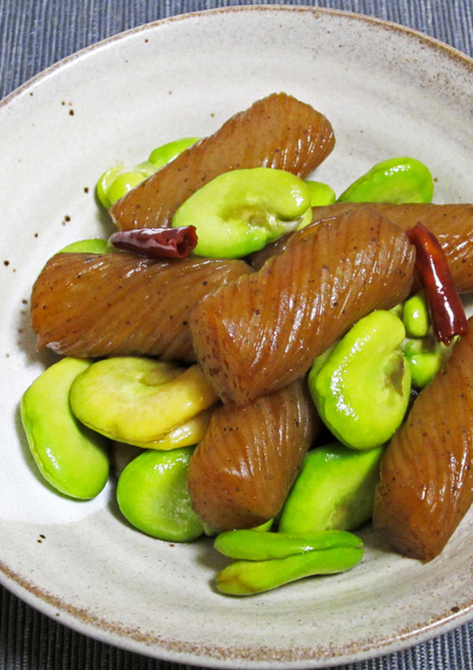 ねじり蒟蒻と空豆の甘辛煮-レシピのメイン写真