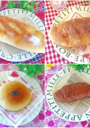 ソフトフランス・あんぱん・塩チョコパン♬-レシピのメイン写真