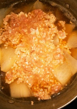 鶏のひき肉の煮物-レシピのメイン写真