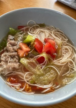 ♡牛肉とトマトとレタスのにゅうめん♡-レシピのメイン写真