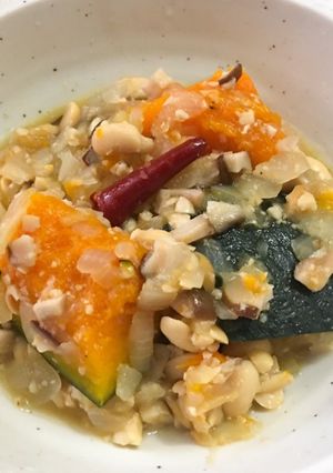 簡単ヘルシー☆大豆しいたけ餡のかぼちゃ煮-レシピのメイン写真
