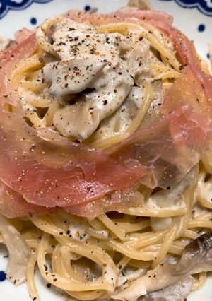 牛乳で濃厚☆舞茸と生ハムのクリームパスタ-レシピのメイン写真