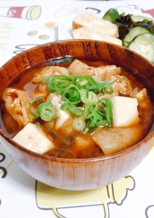 豆腐と揚げの赤だし-レシピのメイン写真