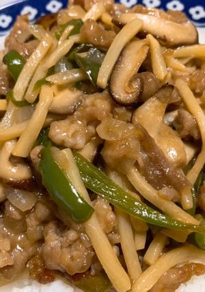 ルースー飯【青椒肉絲の餡かけご飯】-レシピのメイン写真