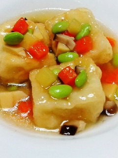 自家製♡揚げ豆腐の野菜あんかけ-レシピのメイン写真